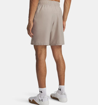 Under Armour Mens Wordmark Shorts | Timberwolf Taupe/White