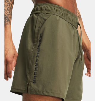 Under Armour Mens Wordmark Shorts | Marine Green/Black