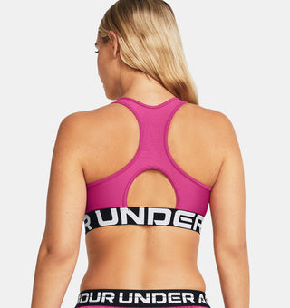 Under Armour Womens HeatGear Armour Mid Branded Bra | Astro Pink