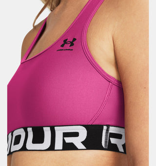 Under Armour Womens HeatGear Armour Mid Branded Bra | Astro Pink