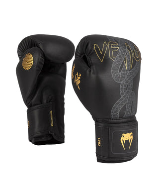 Venum Serpenti Boxing Gloves | Black/Silver/Gold