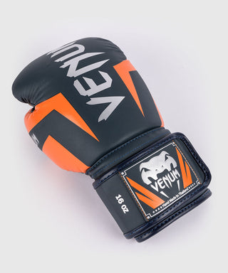 Venum Elite Boxing Gloves | Navy/Silver/Orange