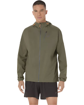 Asics Mens Fujitrail Elite Waterproof Jacket | Mantle Green