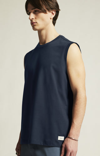 Craft Collective Relaxed Sleeveless Tee | Navy