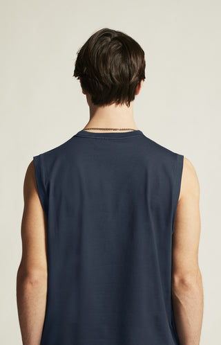 Craft Collective Relaxed Sleeveless Tee | Navy