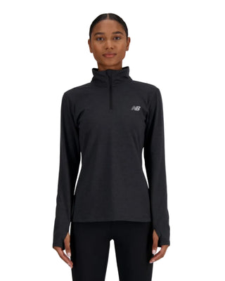 New Balance Sport Essentials Space Dye 1/4 Zip | Black/Heather