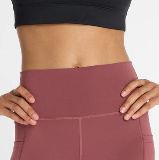 New Balance Sleek Pocket High Rise 6" Short | Washed Burgundy