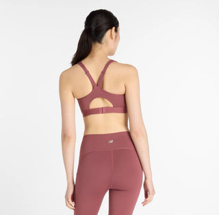 New Balance Essential Run Bra | Washed Burgundy