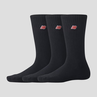 New Balance Patch Logo Socks (3 Pack) | Black