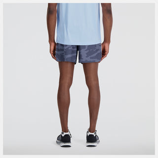New Balance Mens Accelerate Printed 5" Shorts | Grey