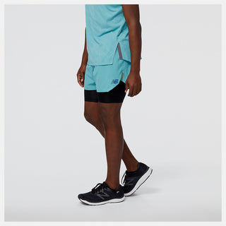 New Balance Mens Q Speed 5" 2 In 1 Shorts | Faded Teal
