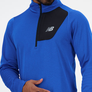 New Balance Mens Heat Grid 1/2 Zip | Blue Oasis Heather