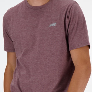 New Balance Mens Sports Essential Heathertech Tee | Licorice