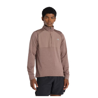 New Balance Mens Athletics Heat Grid 1/2 Zip | Earth Shadow