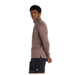 New Balance Mens Athletics Heat Grid 1/2 Zip | Earth Shadow