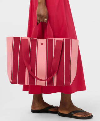 Sweaty Betty Knitted Stripe Bag | Melrose/Crimson Stripe