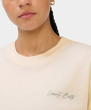Sweaty Betty Mindful Moves Graphic T-Shirt | Dove/Faded Blue