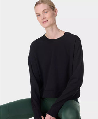 Sweaty Betty After Class Crop Sweatshirt | Black