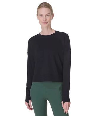 Sweaty Betty After Class Crop Sweatshirt | Black