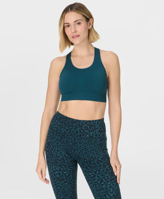 Sweaty Betty Stamina Seamless Sports Bra | Deep Green