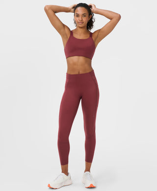 Sweaty Betty Runners High Power 7/8 Leggings | Merlot Red