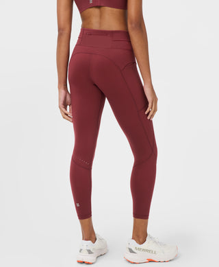 Sweaty Betty Runners High Power 7/8 Leggings | Merlot Red