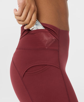 Sweaty Betty Runners High Power 7/8 Leggings | Merlot Red