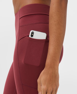 Sweaty Betty Runners High Power 7/8 Leggings | Merlot Red