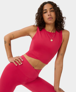 Sweaty Betty All Day Cropped Wrap Tank | Crimson Red
