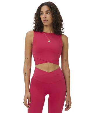 Sweaty Betty All Day Cropped Wrap Tank | Crimson Red