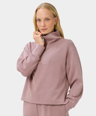Sweaty Betty Sand Wash Crop Half Zip | Duskberry Purple