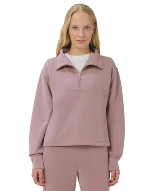 Sweaty Betty Sand Wash Crop Half Zip | Duskberry Purple