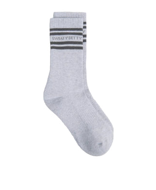 Sweaty Betty Varsity Slogan Socks | Light Grey Marl