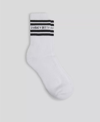 Sweaty Betty Varsity Slogan Socks | White/Black