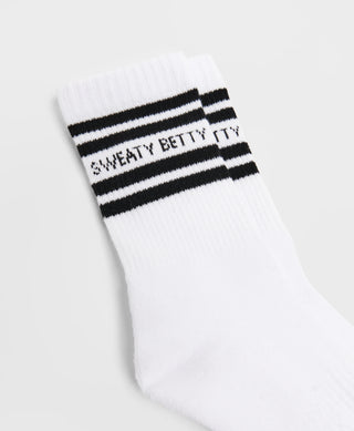 Sweaty Betty Varsity Slogan Socks | White/Black