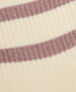Sweaty Betty Form Pilates Mini Crew Sock (2Pack) | Creme/Beige Stripe