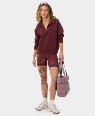 Sweaty Betty Textured Half Zip | Merlot Red