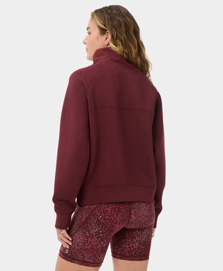 Sweaty Betty Textured Half Zip | Merlot Red