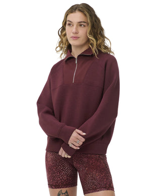 Sweaty Betty Textured Half Zip | Merlot Red