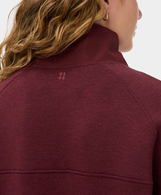 Sweaty Betty Textured Half Zip | Merlot Red