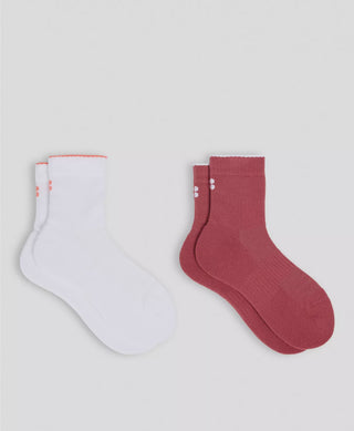 Sweaty Betty Crew Running Socks | Sienna Pink/Tuscan Orange/White