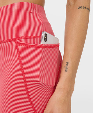 Sweaty Betty Power 6" Biker Shorts | Red/Micro Stripe