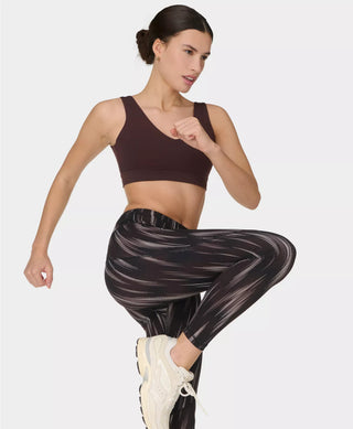 Sweaty Betty Power 7/8 Workout Leggings | Brown Strobe Dot Print