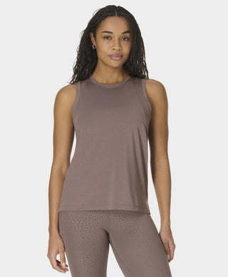 Sweaty Betty Soft Flow Studio Tank | Taupe Brown