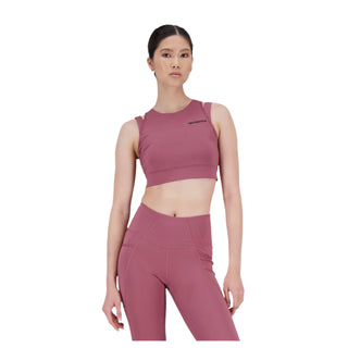 New Balance Womens Shape Shield Crop Bra | Washed Burgundy