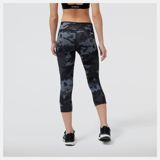 New Balance Womens Printed Accelerate Capri Tights | Phantom