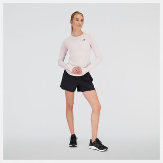 New Balance Womens Q Speed LS Jacquard | Stone Pink