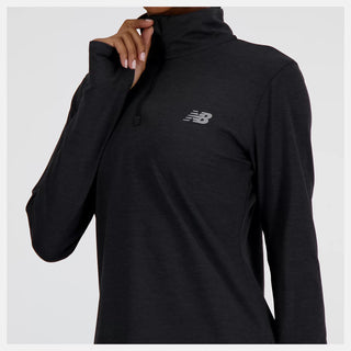 New Balance Sport Essentials Space Dye 1/4 Zip | Black/Heather