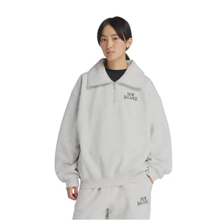 New Balance Womens Trackside Fleece Half Zip | Ash Heather