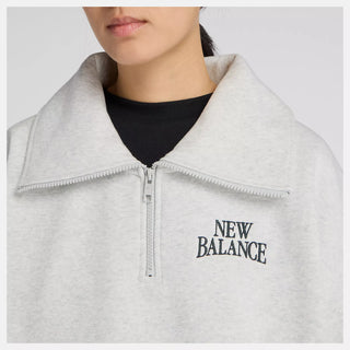 New Balance Womens Trackside Fleece Half Zip | Ash Heather